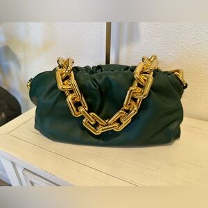*Sold* Bottega Veneta Pouch with Chain in Rainforest